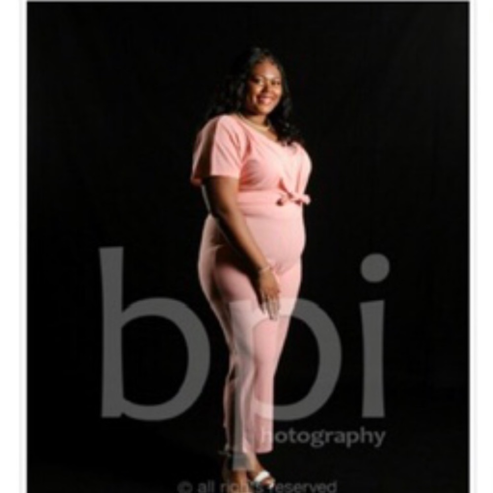 Pink tie jumpsuit